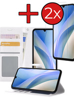 BTH BTH Samsung Galaxy A15 Hoesje Bookcase Met 2x Screenprotector - Wit