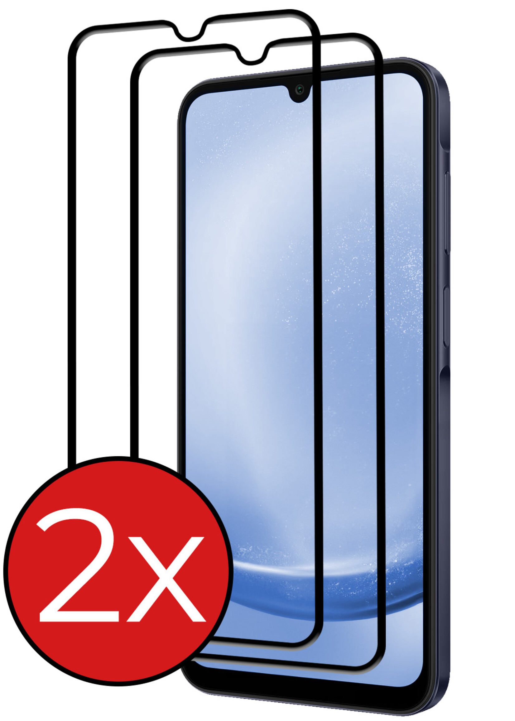 BTH Screenprotector Geschikt voor Samsung A25 Screenprotector Glas Gehard Tempered Glass Full Cover - Screenprotector Geschikt voor Samsung Galaxy A25 Screen Protector Screen Cover - 2 PACK