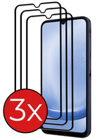 BTH BTH Samsung Galaxy A25 Screenprotector Glas Full Cover 2D - 3 PACK