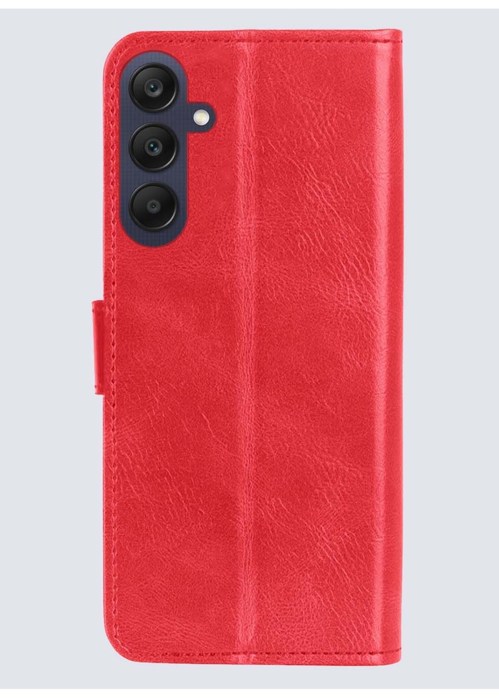 BTH Hoesje Geschikt voor Samsung A25 Hoesje Book Case Hoes Portemonnee Cover Walletcase - Hoes Geschikt voor Samsung Galaxy A25 Hoes Bookcase Hoesje - Rood