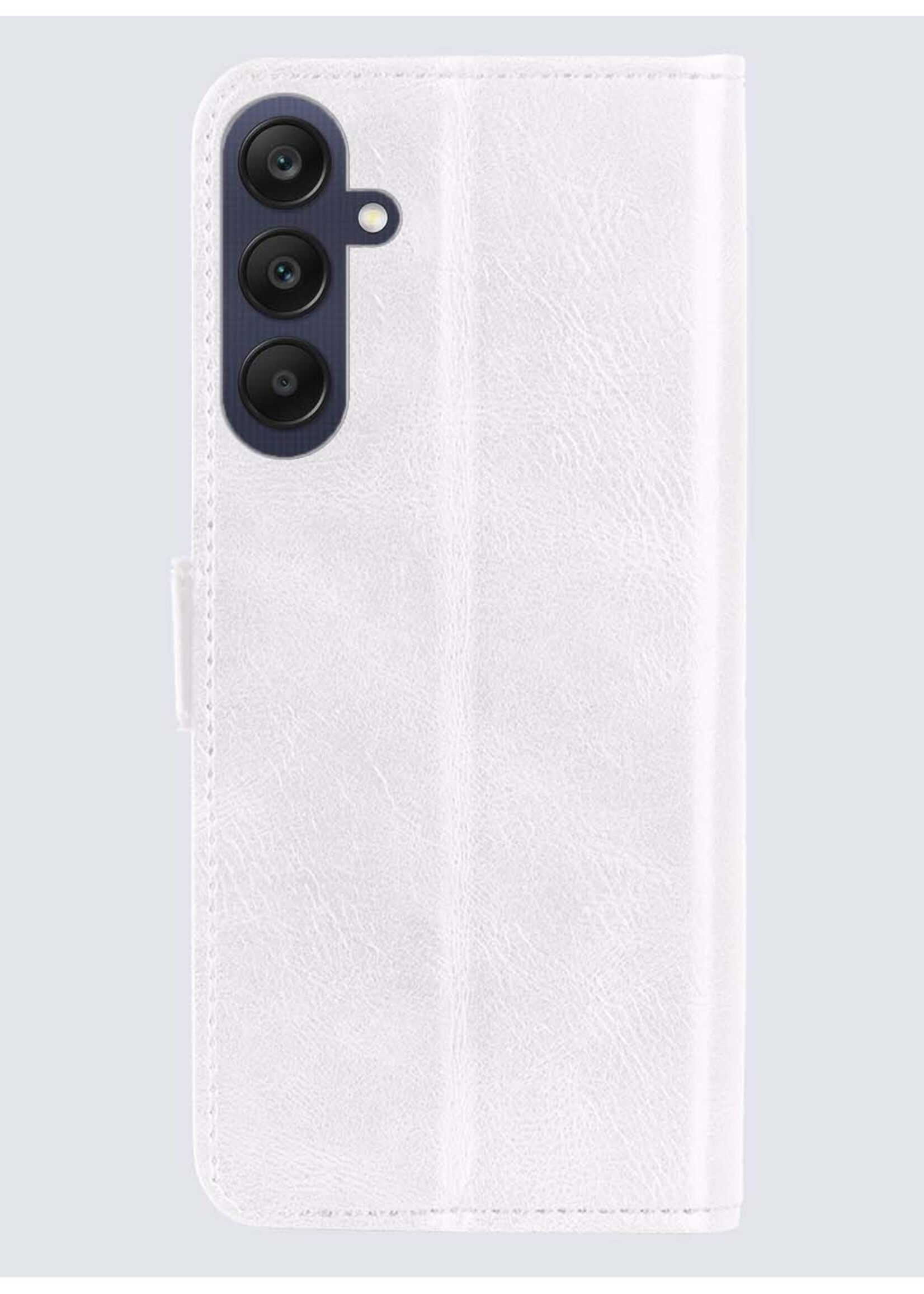 BTH Hoesje Geschikt voor Samsung A25 Hoesje Book Case Hoes Portemonnee Cover Walletcase - Hoes Geschikt voor Samsung Galaxy A25 Hoes Bookcase Hoesje - Wit
