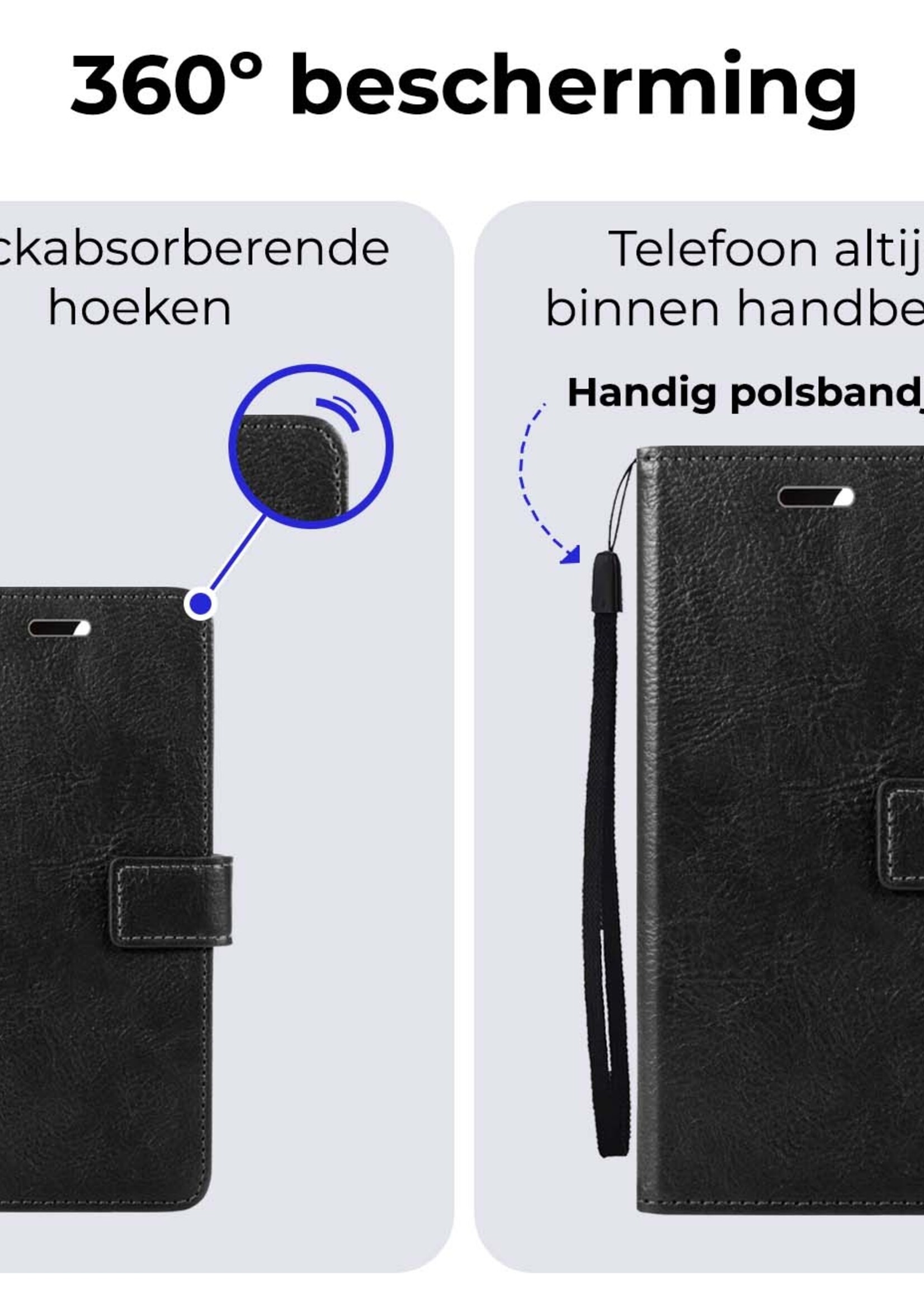 BTH Hoesje Geschikt voor Samsung A25 Hoesje Book Case Hoes Portemonnee Cover Walletcase - Hoes Geschikt voor Samsung Galaxy A25 Hoes Bookcase Hoesje - Zwart