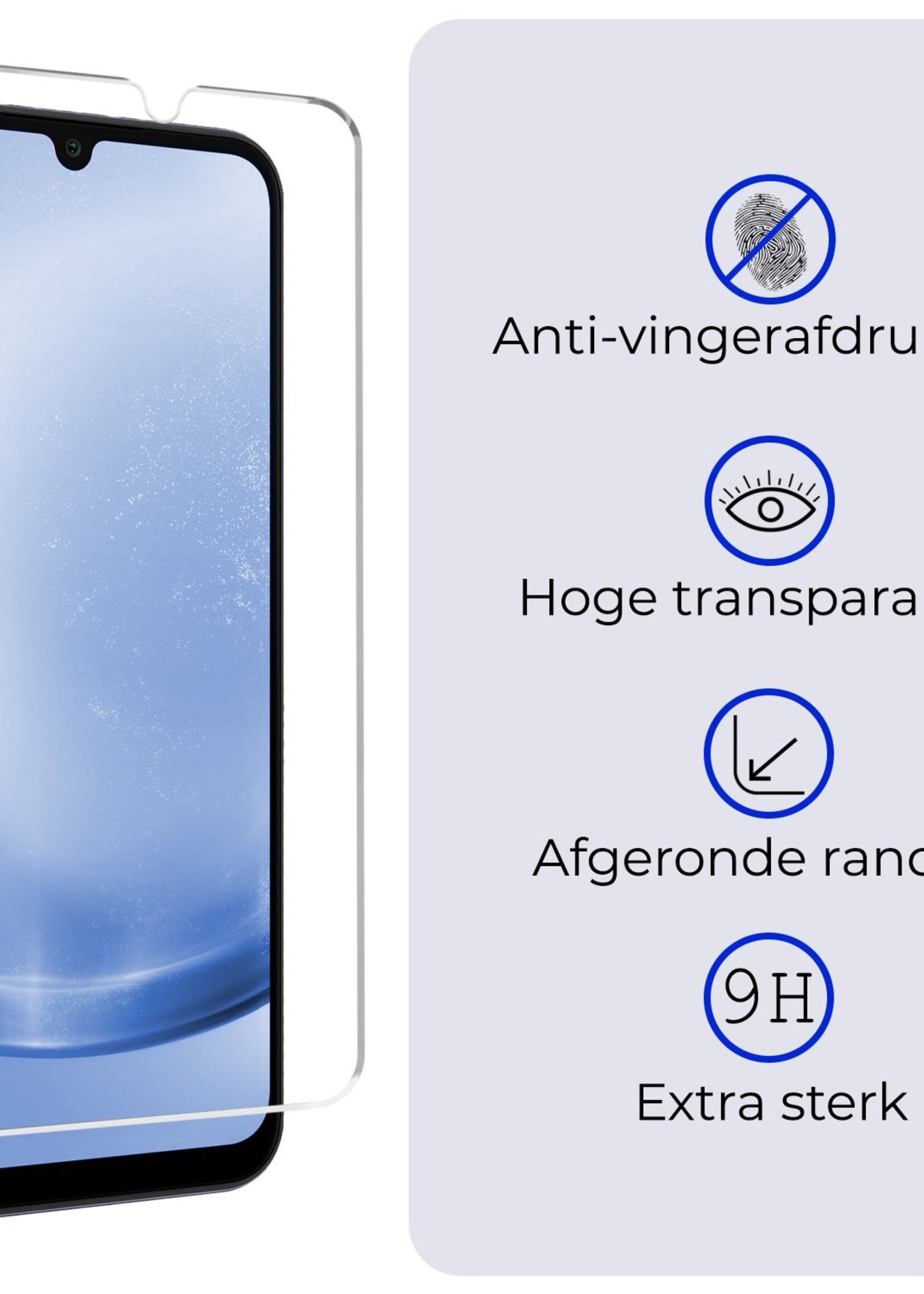 BTH Hoesje Geschikt voor Samsung A25 Hoesje Book Case Hoes Portemonnee Cover Walletcase Met 2x Screenprotector - Hoes Geschikt voor Samsung Galaxy A25 Hoes Bookcase Hoesje - Lichtroze