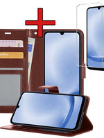 BTH BTH Samsung Galaxy A25 Hoesje Bookcase Met Screenprotector - Bruin
