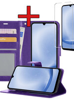 BTH BTH Samsung Galaxy A25 Hoesje Bookcase Met Screenprotector - Paars