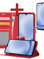 BTH BTH Samsung Galaxy A25 Hoesje Bookcase Met Screenprotector - Rood