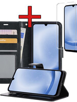 BTH BTH Samsung Galaxy A25 Hoesje Bookcase Met Screenprotector - Zwart