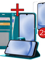 BTH BTH Samsung Galaxy A25 Hoesje Bookcase Met 2x Screenprotector - Turquoise