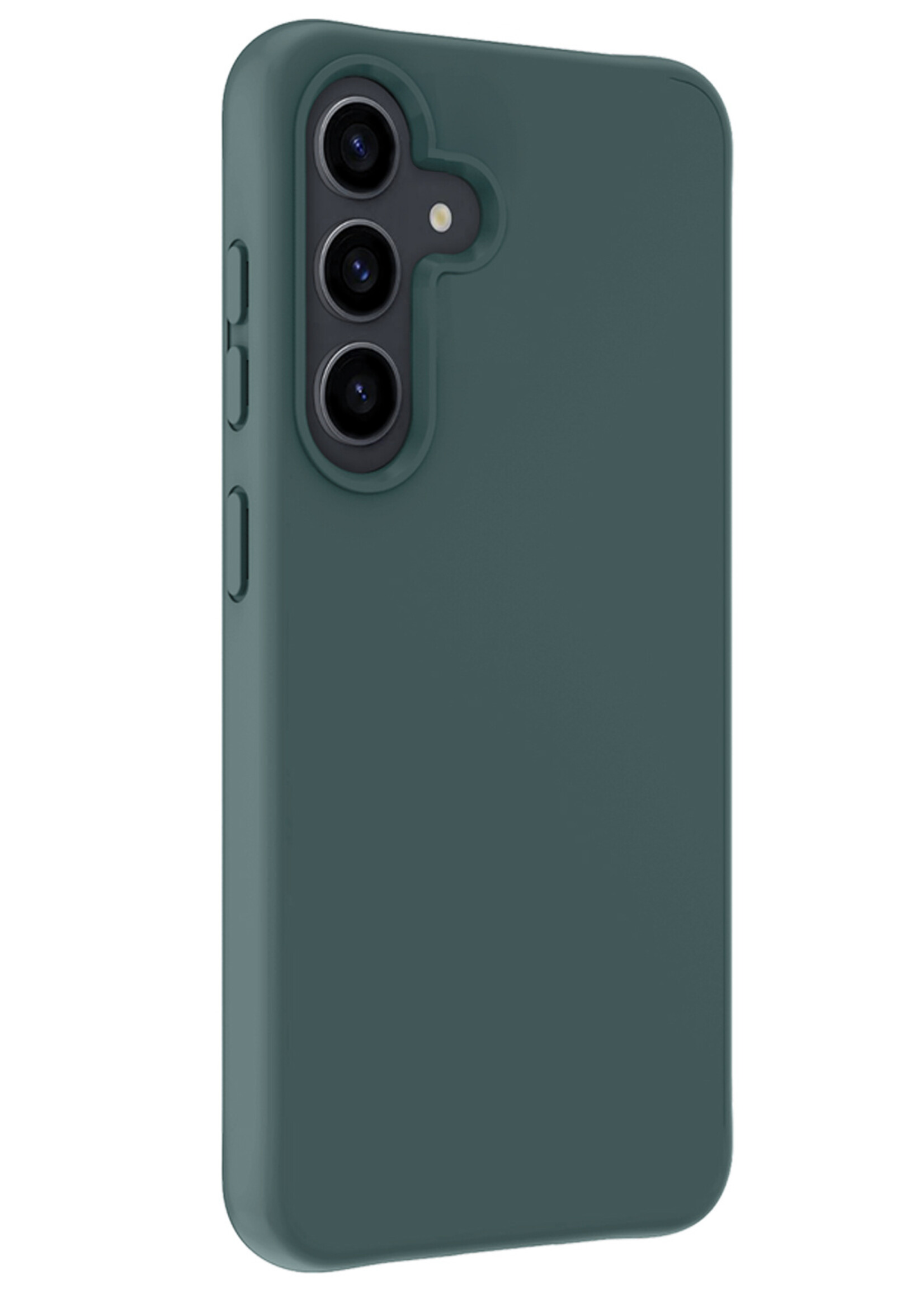 BTH Hoesje Geschikt voor Samsung S23 FE Hoesje Siliconen Case Hoes - Hoes Geschikt voor Samsung Galaxy S23 FE Hoes Cover Case - Donkergroen