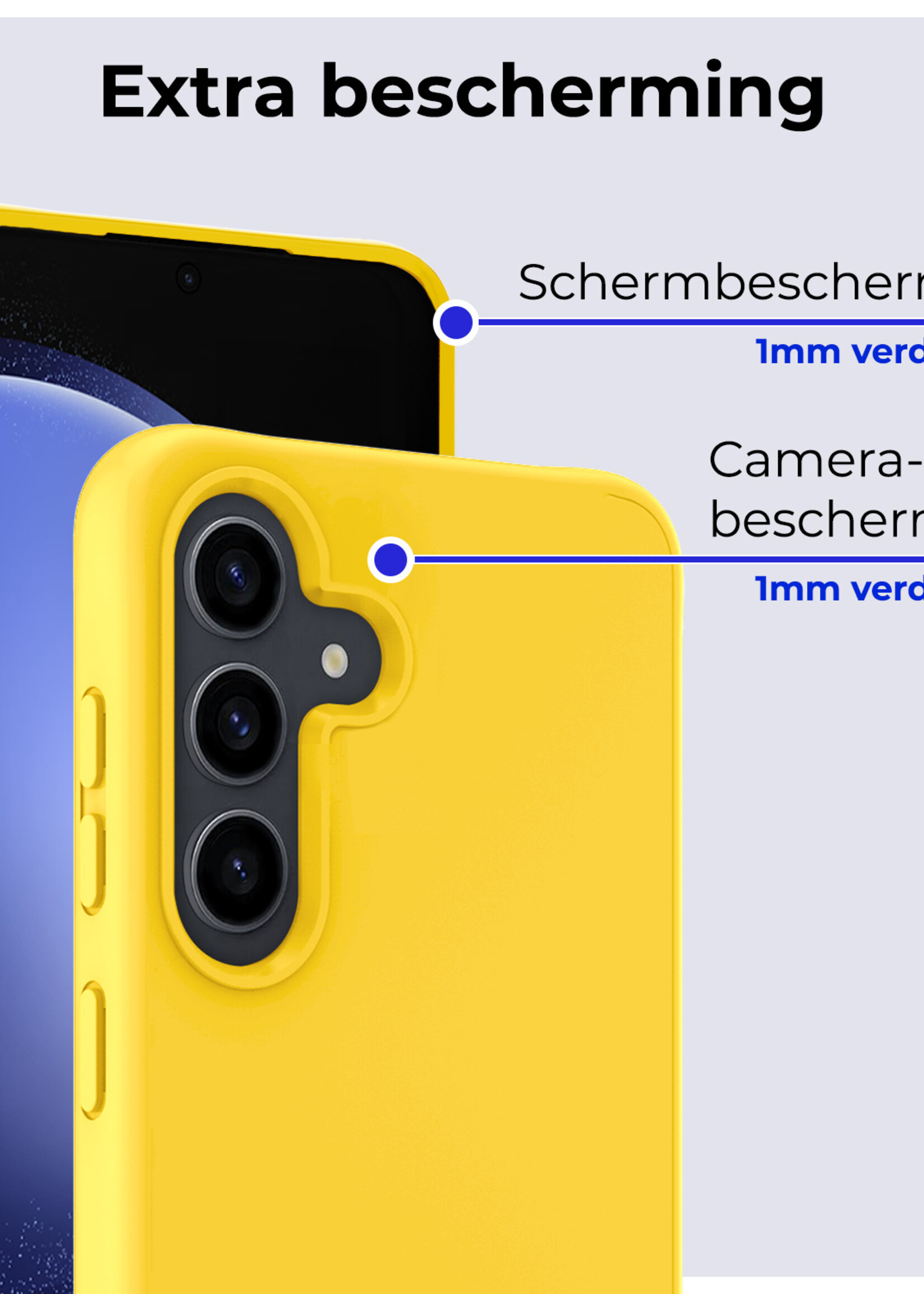 BTH Hoesje Geschikt voor Samsung S23 FE Hoesje Siliconen Case Hoes - Hoes Geschikt voor Samsung Galaxy S23 FE Hoes Cover Case - Geel