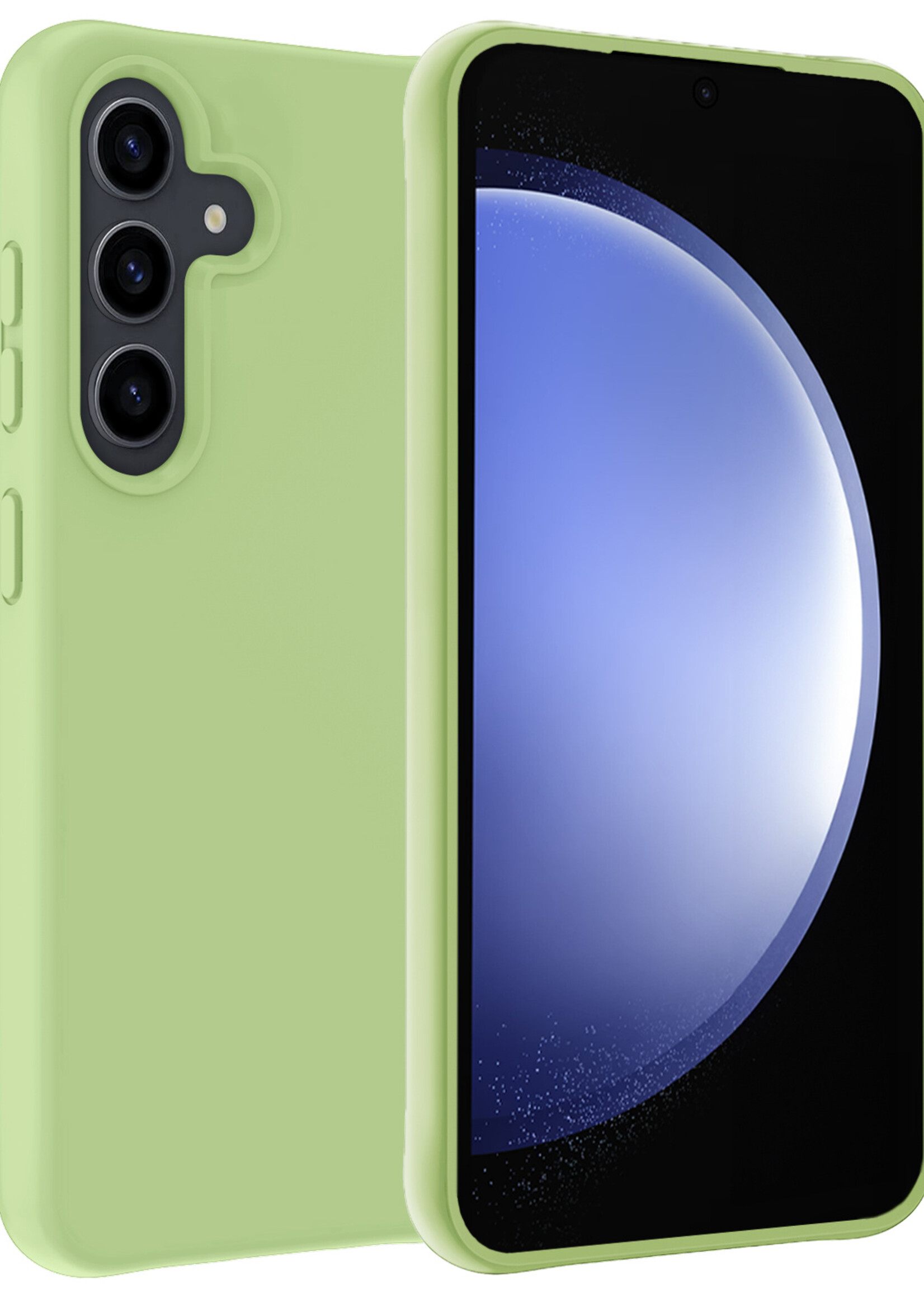 BTH Hoesje Geschikt voor Samsung S23 FE Hoesje Siliconen Case Hoes - Hoes Geschikt voor Samsung Galaxy S23 FE Hoes Cover Case - Groen