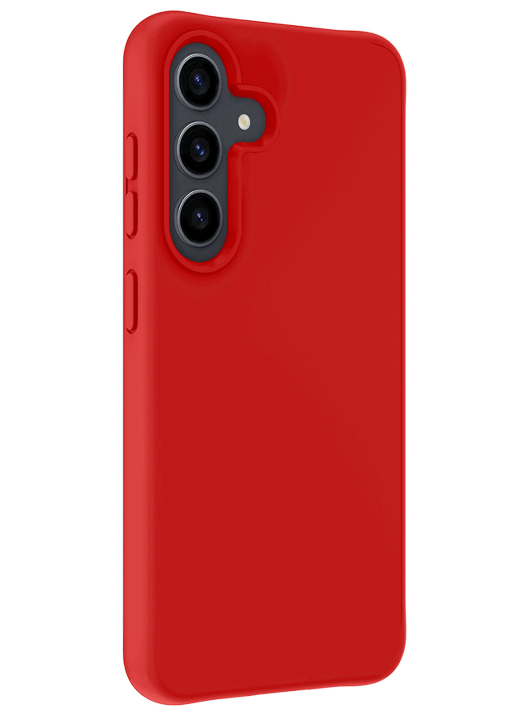 BTH Hoesje Geschikt voor Samsung S23 FE Hoesje Siliconen Case Hoes - Hoes Geschikt voor Samsung Galaxy S23 FE Hoes Cover Case - Rood