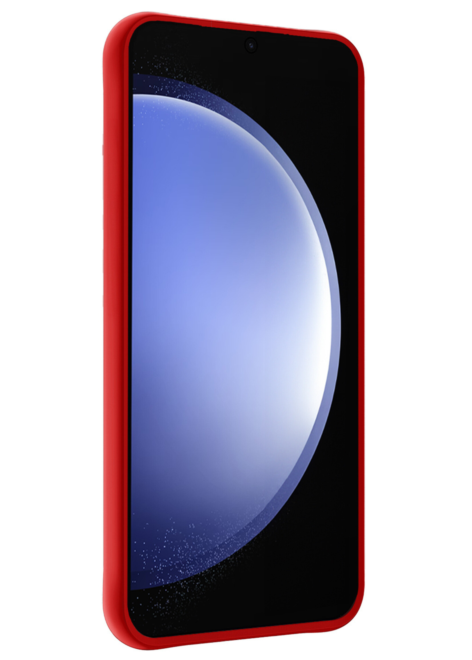 BTH Hoesje Geschikt voor Samsung S23 FE Hoesje Siliconen Case Hoes - Hoes Geschikt voor Samsung Galaxy S23 FE Hoes Cover Case - Rood - 2 PACK