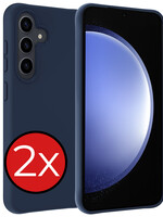 BTH BTH Samsung Galaxy S23 FE Hoesje Siliconen - Donkerblauw - 2 PACK