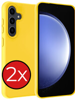 BTH BTH Samsung Galaxy S23 FE Hoesje Siliconen - Geel - 2 PACK