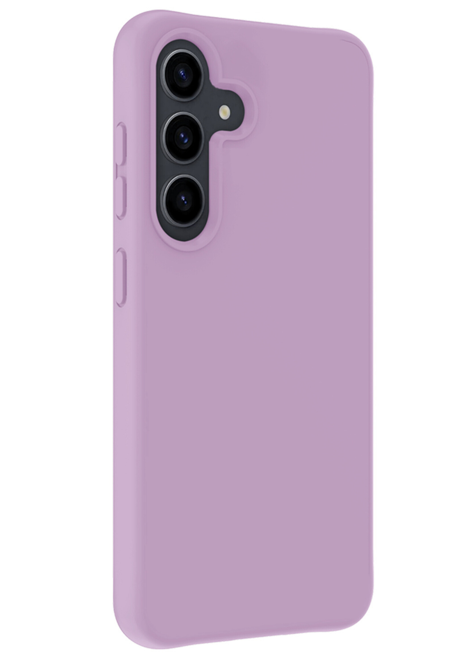 BTH Hoesje Geschikt voor Samsung S23 FE Hoesje Siliconen Case Hoes Met Screenprotector - Hoes Geschikt voor Samsung Galaxy S23 FE Hoes Cover Case - Lila