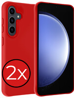 BTH BTH Samsung Galaxy S23 FE Hoesje Siliconen - Rood - 2 PACK
