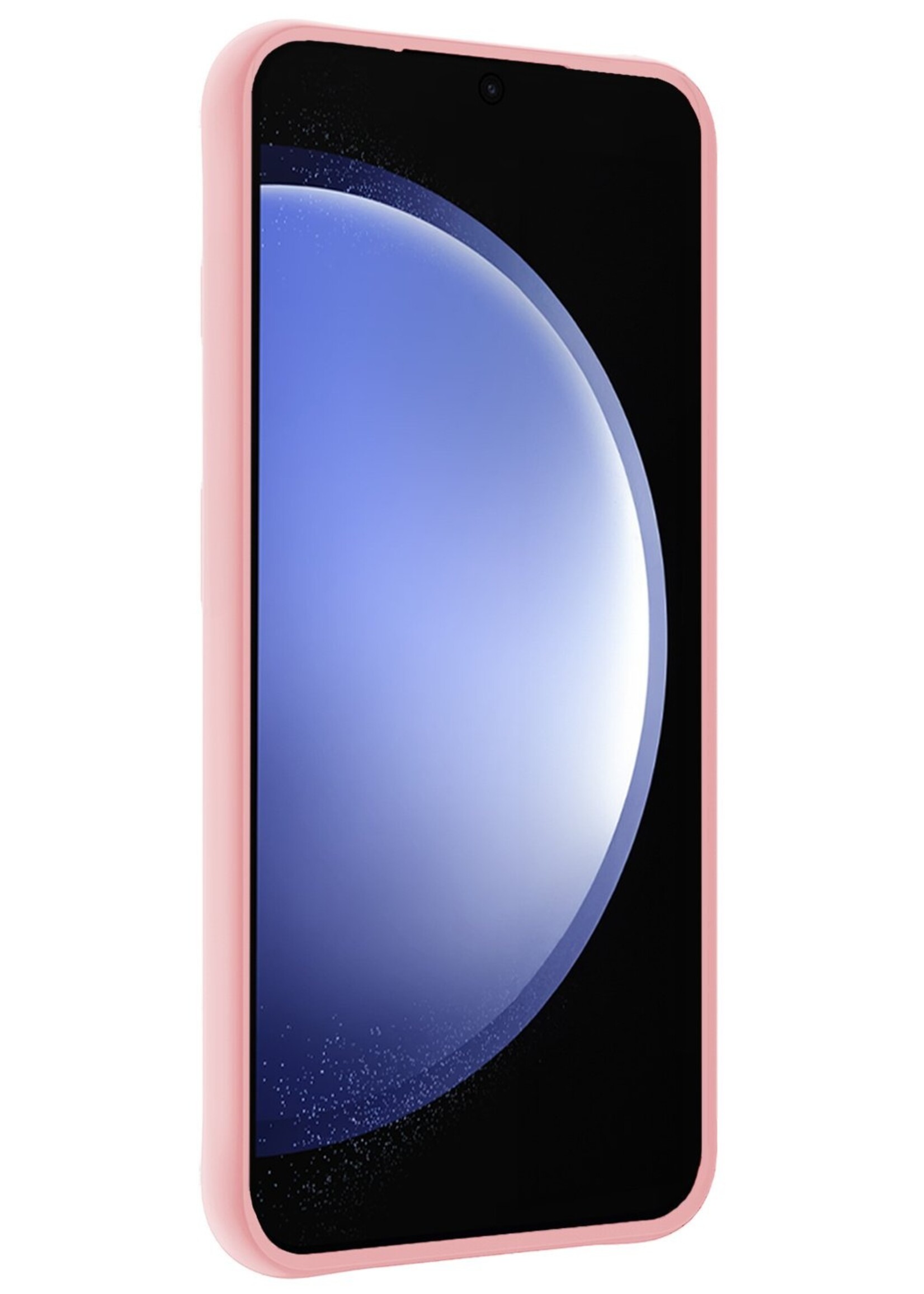 BTH Hoesje Geschikt voor Samsung S23 FE Hoesje Siliconen Case Hoes Met 2x Screenprotector - Hoes Geschikt voor Samsung Galaxy S23 FE Hoes Cover Case - Lichtroze