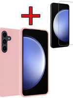 BTH BTH Samsung Galaxy S23 FE Hoesje Siliconen Met Screenprotector - Lichtroze