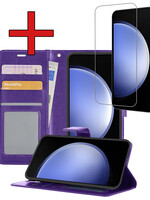 BTH BTH Samsung Galaxy S23 FE Hoesje Bookcase Met Screenprotector - Paars