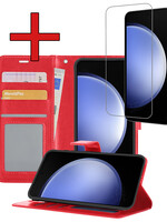 BTH BTH Samsung Galaxy S23 FE Hoesje Bookcase Met Screenprotector - Rood