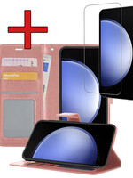 BTH BTH Samsung Galaxy S23 FE Hoesje Bookcase Met Screenprotector - Rose Goud