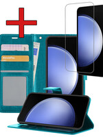 BTH BTH Samsung Galaxy S23 FE Hoesje Bookcase Met Screenprotector - Turquoise