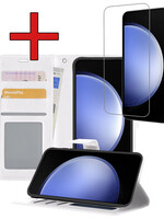 BTH BTH Samsung Galaxy S23 FE Hoesje Bookcase Met Screenprotector - Wit