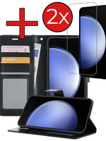 BTH BTH Samsung Galaxy S23 FE Hoesje Bookcase Met 2x Screenprotector - Zwart
