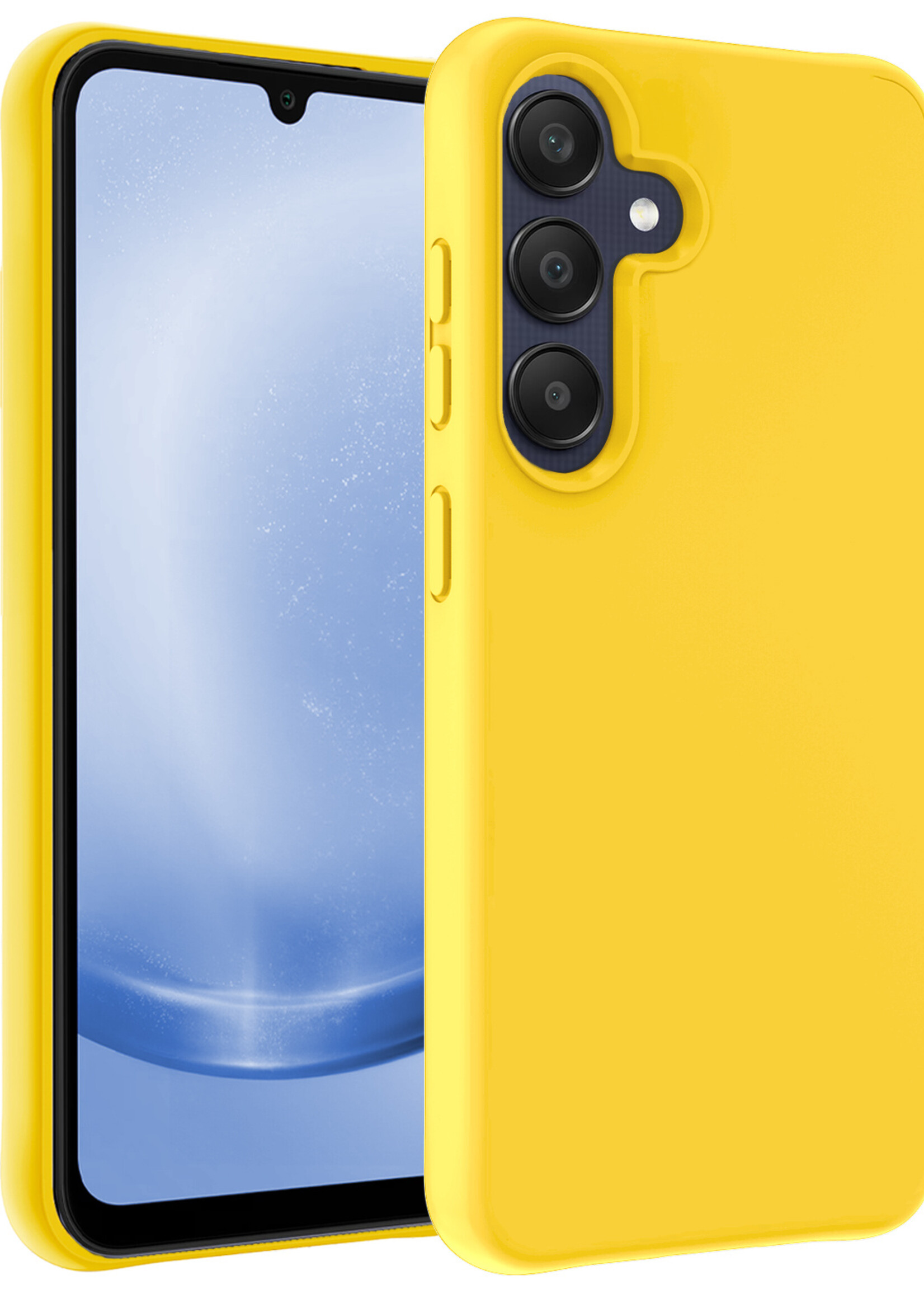 BTH Hoesje Geschikt voor Samsung A25 Hoesje Siliconen Case Hoes - Hoes Geschikt voor Samsung Galaxy A25 Hoes Cover Case - Geel