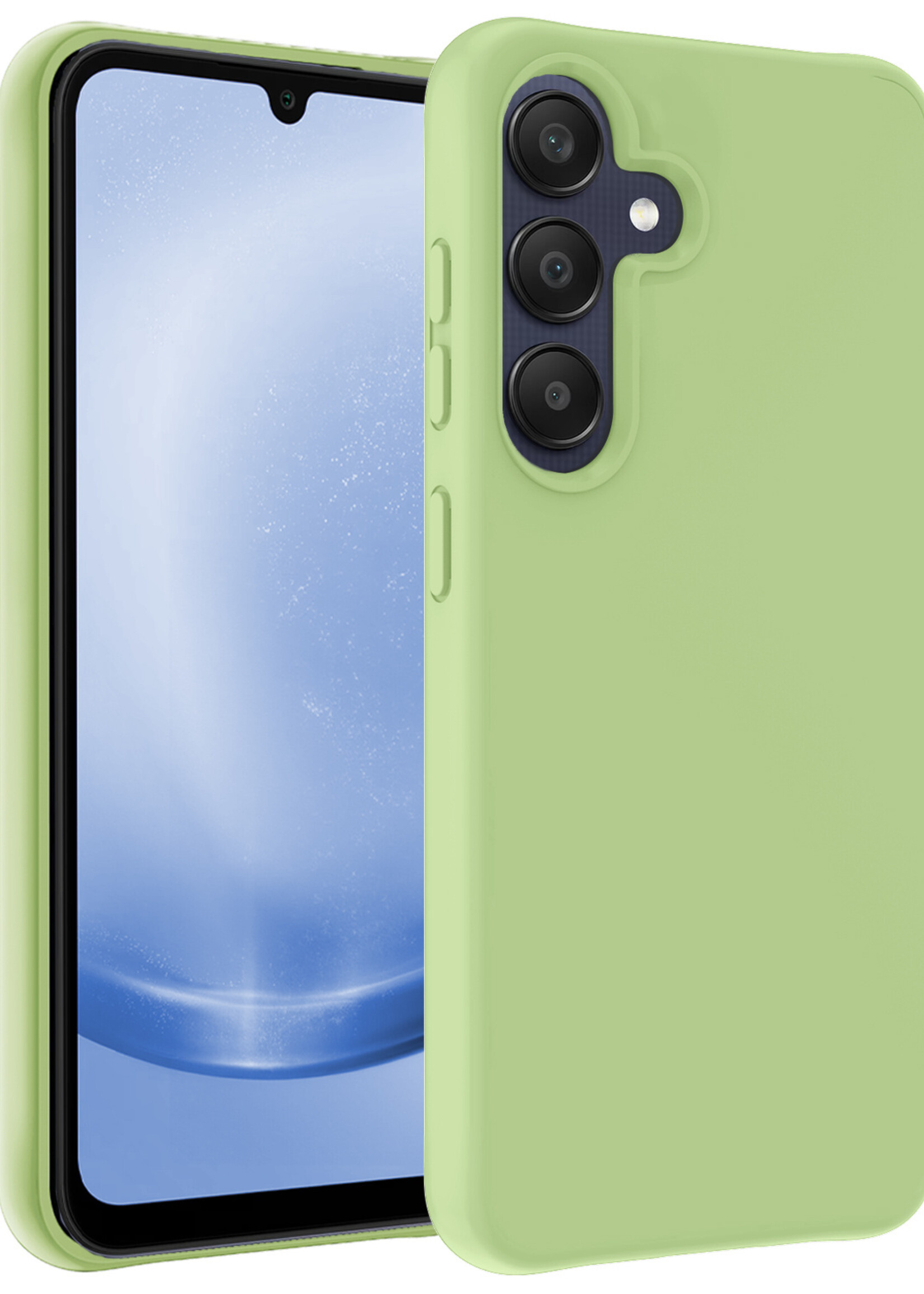 BTH Hoesje Geschikt voor Samsung A25 Hoesje Siliconen Case Hoes - Hoes Geschikt voor Samsung Galaxy A25 Hoes Cover Case - Groen