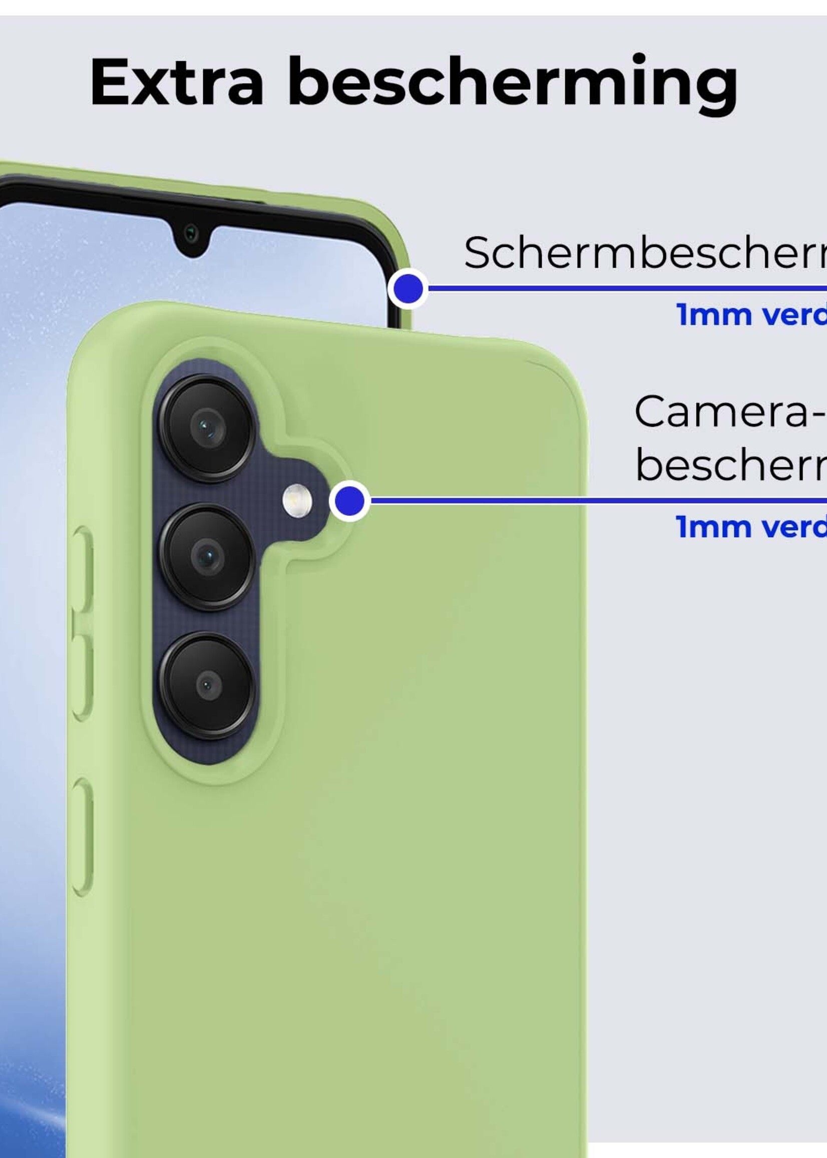 BTH Hoesje Geschikt voor Samsung A25 Hoesje Siliconen Case Hoes - Hoes Geschikt voor Samsung Galaxy A25 Hoes Cover Case - Groen