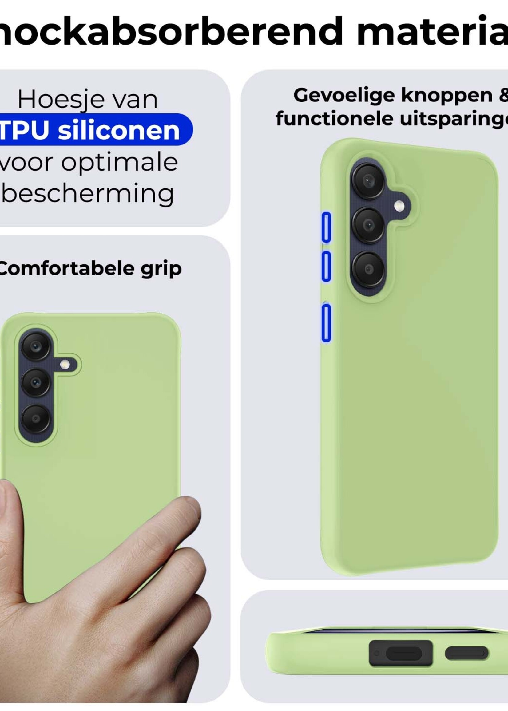 BTH Hoesje Geschikt voor Samsung A25 Hoesje Siliconen Case Hoes - Hoes Geschikt voor Samsung Galaxy A25 Hoes Cover Case - Groen