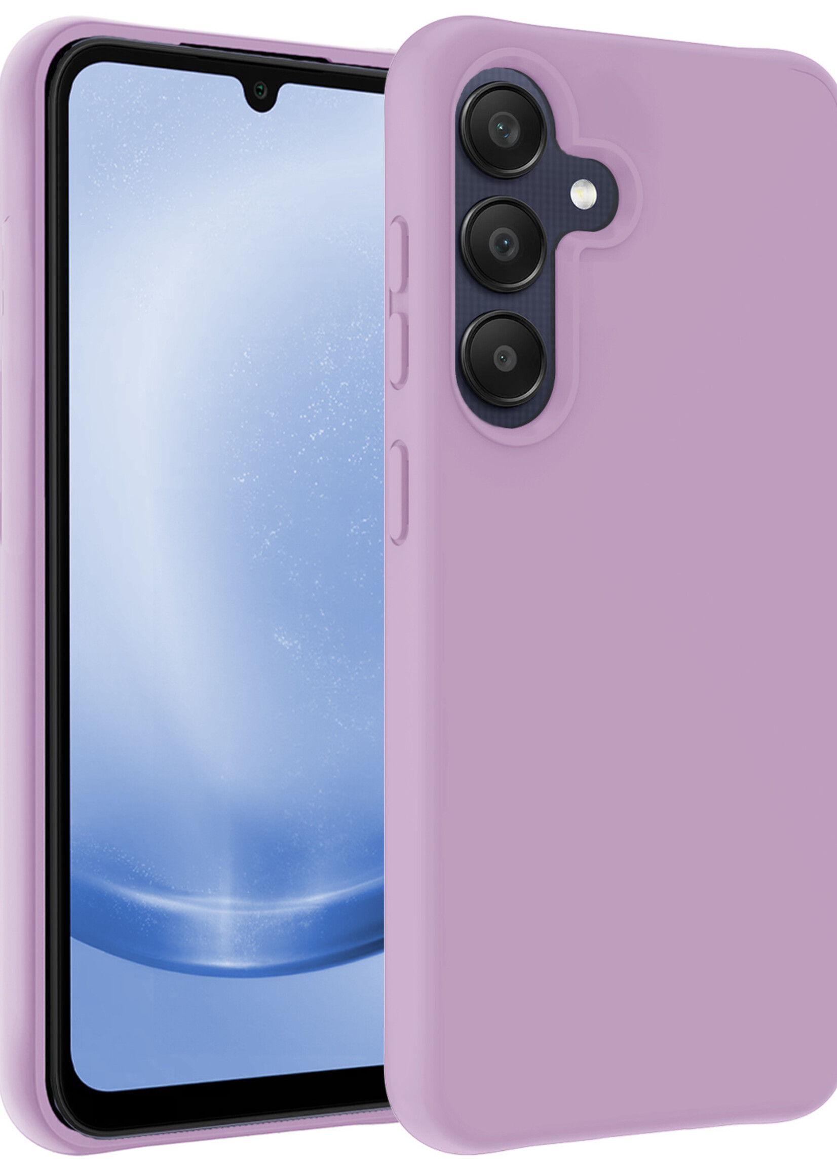 BTH Hoesje Geschikt voor Samsung A25 Hoesje Siliconen Case Hoes - Hoes Geschikt voor Samsung Galaxy A25 Hoes Cover Case - Lila