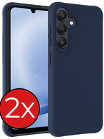 BTH BTH Samsung Galaxy A25 Hoesje Siliconen - Donkerblauw - 2 PACK