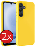BTH BTH Samsung Galaxy A25 Hoesje Siliconen - Geel - 2 PACK