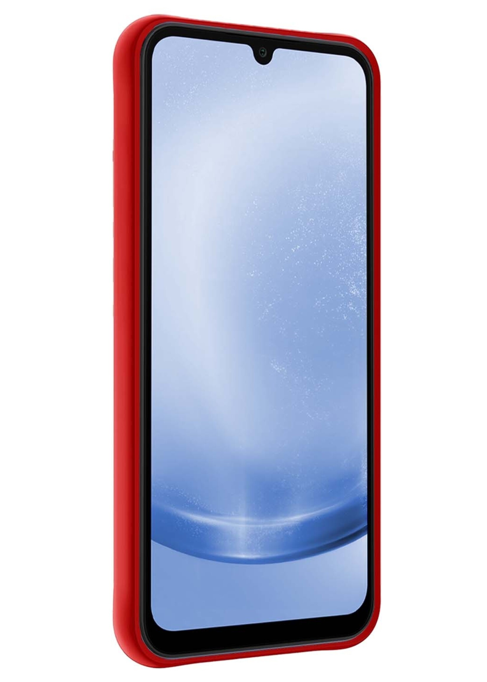 BTH Hoesje Geschikt voor Samsung A25 Hoesje Siliconen Case Hoes - Hoes Geschikt voor Samsung Galaxy A25 Hoes Cover Case - Rood - 2 PACK