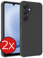 BTH BTH Samsung Galaxy A25 Hoesje Siliconen - Zwart - 2 PACK