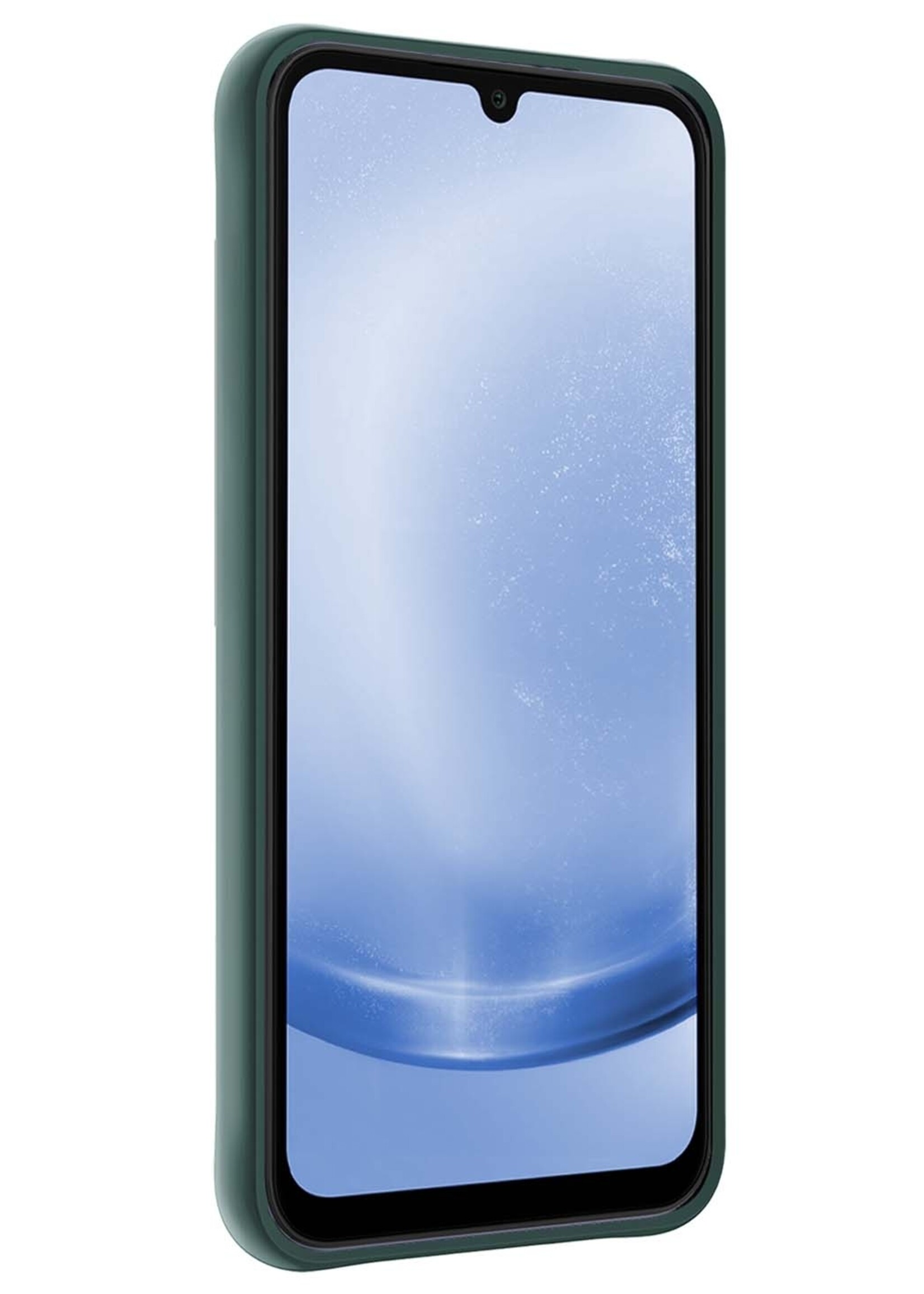 BTH Hoesje Geschikt voor Samsung A25 Hoesje Siliconen Case Hoes Met Screenprotector - Hoes Geschikt voor Samsung Galaxy A25 Hoes Cover Case - Donkergroen