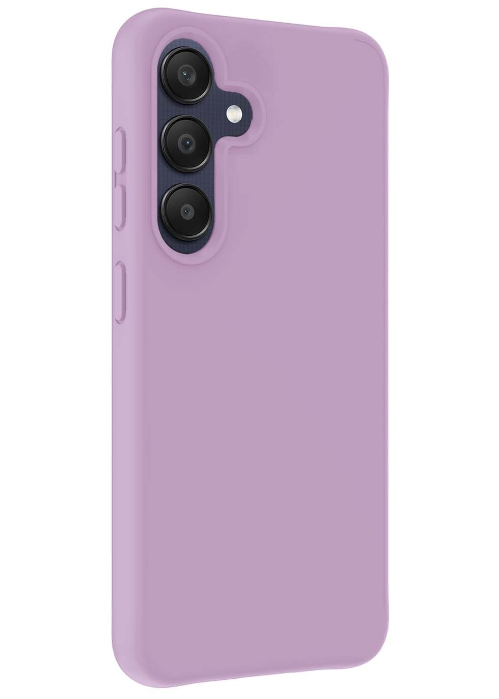 BTH Hoesje Geschikt voor Samsung A25 Hoesje Siliconen Case Hoes Met Screenprotector - Hoes Geschikt voor Samsung Galaxy A25 Hoes Cover Case - Lila
