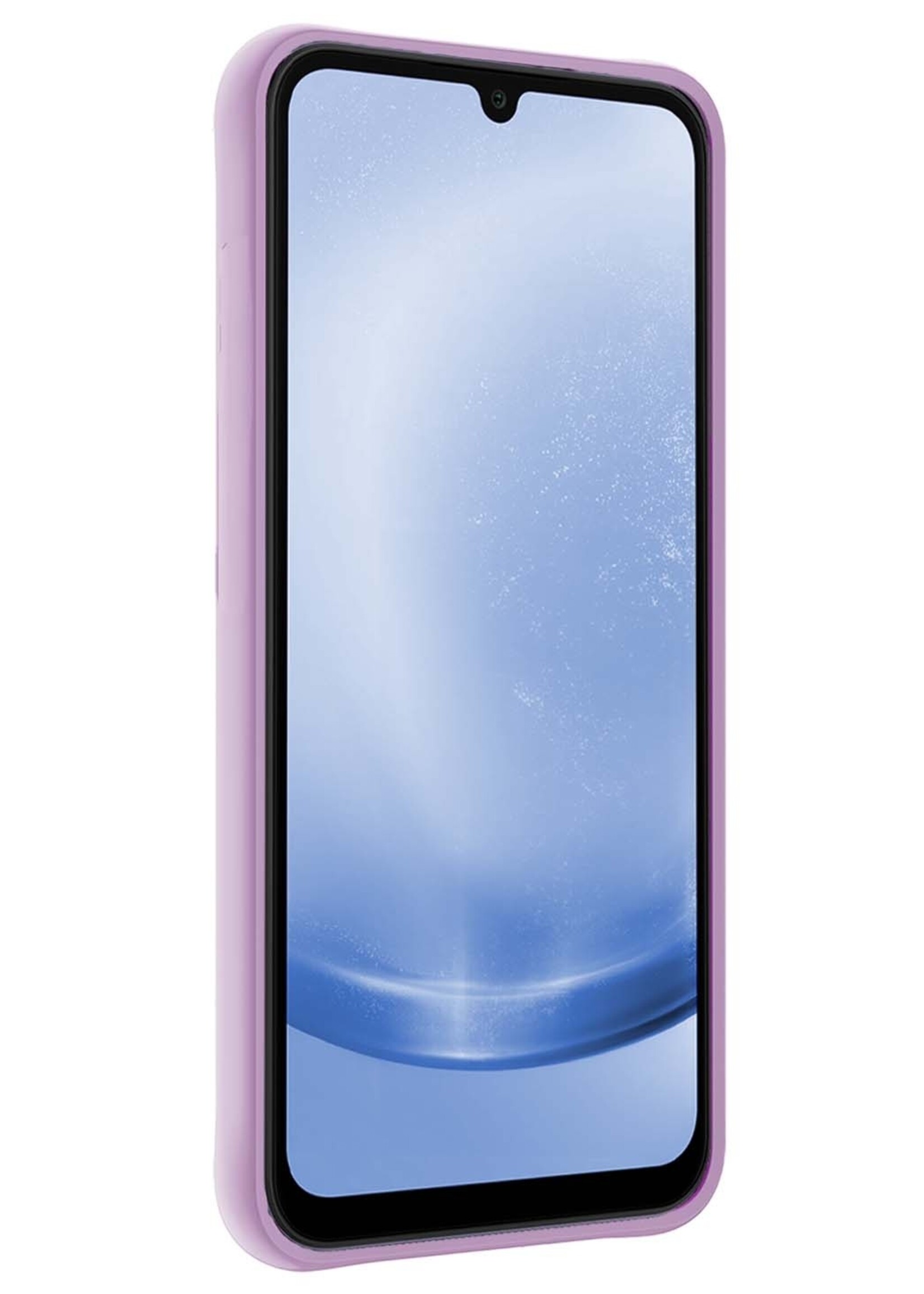 BTH Hoesje Geschikt voor Samsung A25 Hoesje Siliconen Case Hoes Met Screenprotector - Hoes Geschikt voor Samsung Galaxy A25 Hoes Cover Case - Lila