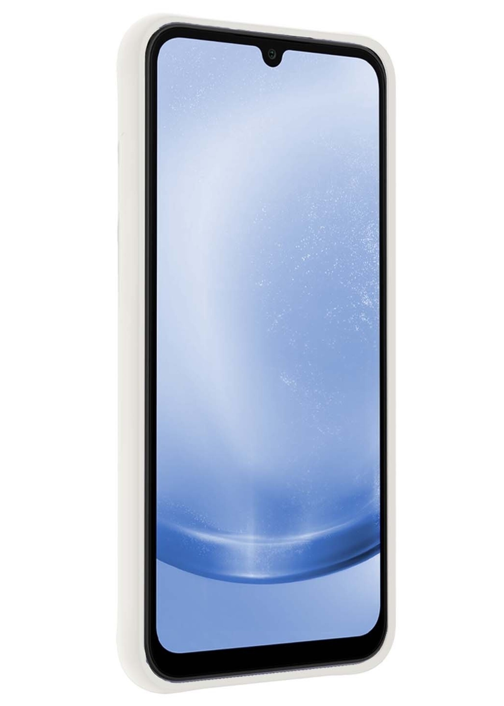 BTH Hoesje Geschikt voor Samsung A25 Hoesje Siliconen Case Hoes Met 2x Screenprotector - Hoes Geschikt voor Samsung Galaxy A25 Hoes Cover Case - Wit