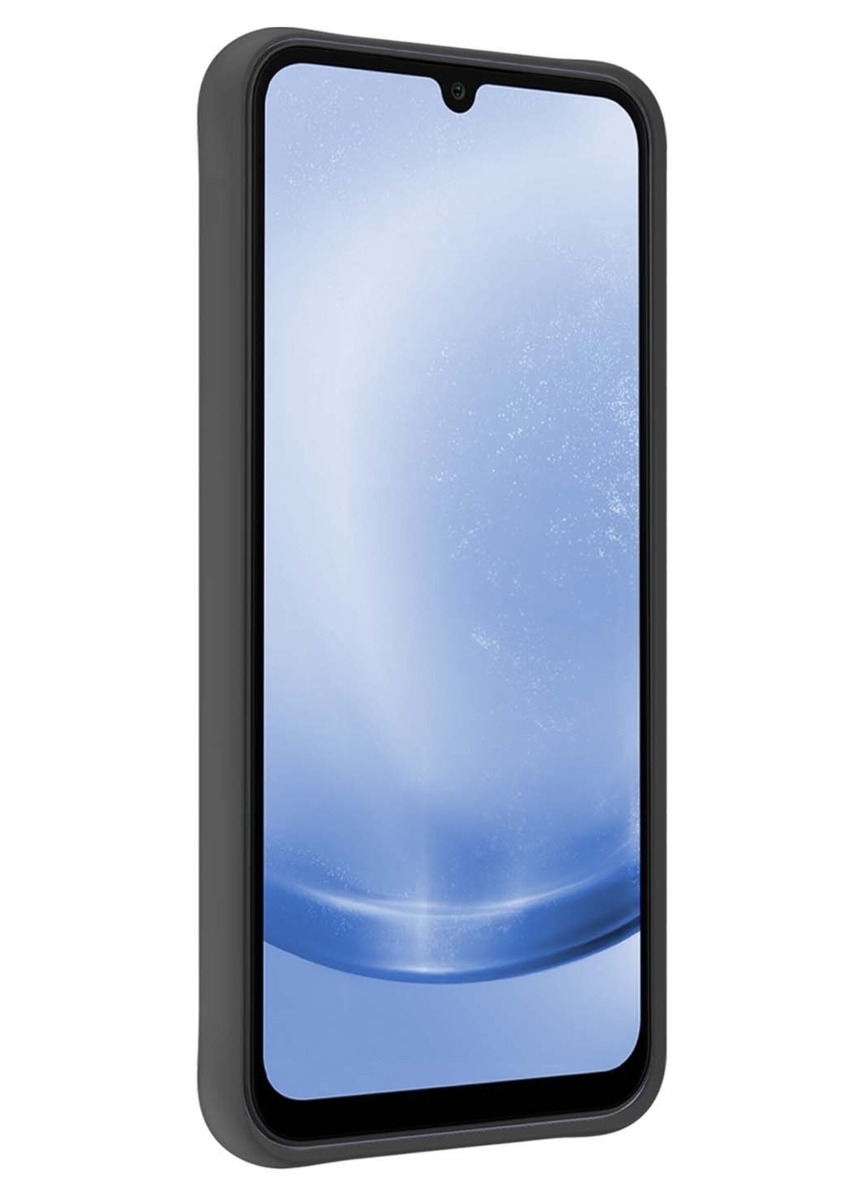 BTH Hoesje Geschikt voor Samsung A25 Hoesje Siliconen Case Hoes Met 2x Screenprotector - Hoes Geschikt voor Samsung Galaxy A25 Hoes Cover Case - Zwart