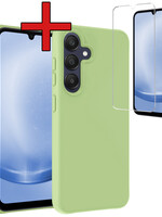 BTH BTH Samsung Galaxy A25 Hoesje Siliconen Met Screenprotector - Groen
