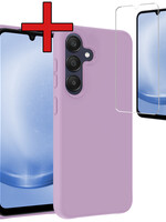 BTH BTH Samsung Galaxy A25 Hoesje Siliconen Met Screenprotector - Lila