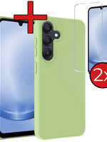 BTH BTH Samsung Galaxy A25 Hoesje Siliconen Met 2x Screenprotector - Groen