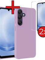 BTH BTH Samsung Galaxy A25 Hoesje Siliconen Met 2x Screenprotector - Lila