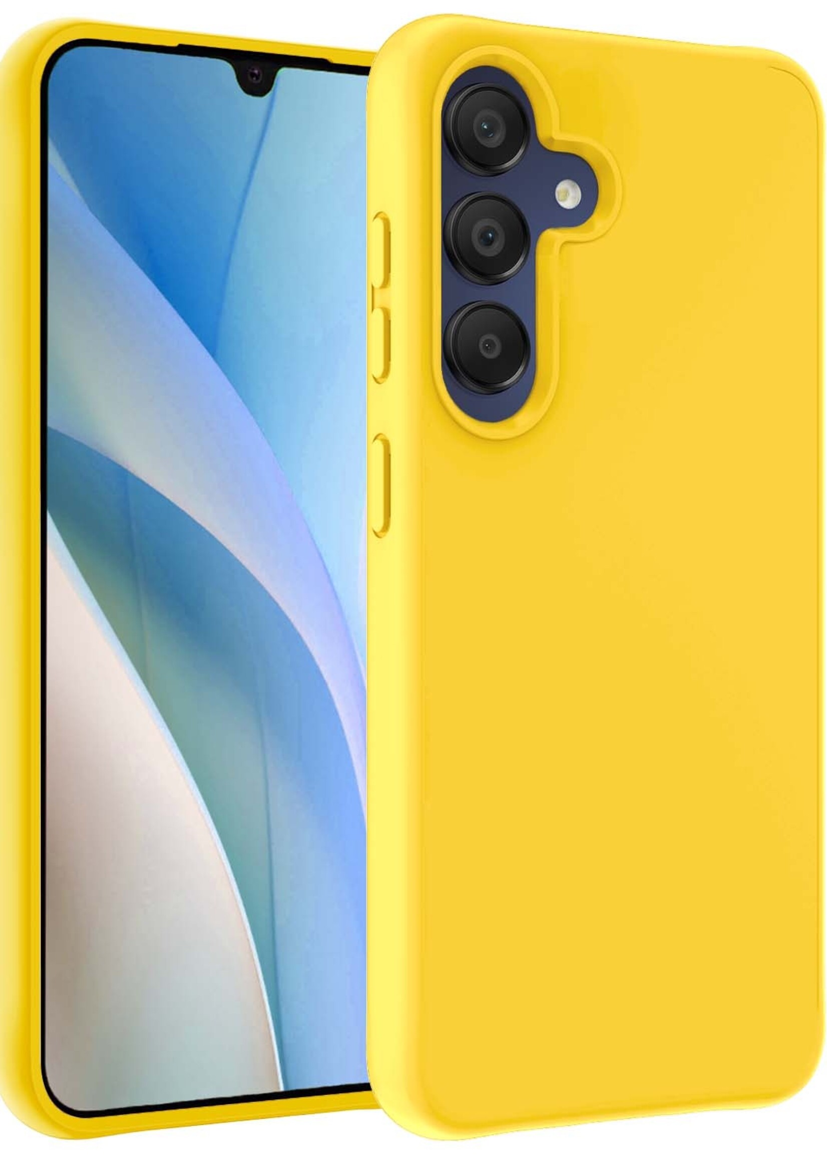 BTH Hoesje Geschikt voor Samsung A15 Hoesje Siliconen Case Hoes - Hoes Geschikt voor Samsung Galaxy A15 Hoes Cover Case - Geel