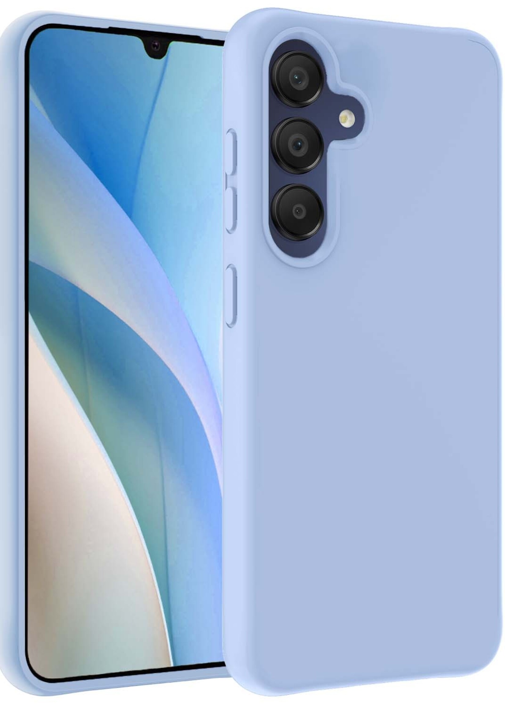 BTH Hoesje Geschikt voor Samsung A15 Hoesje Siliconen Case Hoes - Hoes Geschikt voor Samsung Galaxy A15 Hoes Cover Case - Lichtblauw