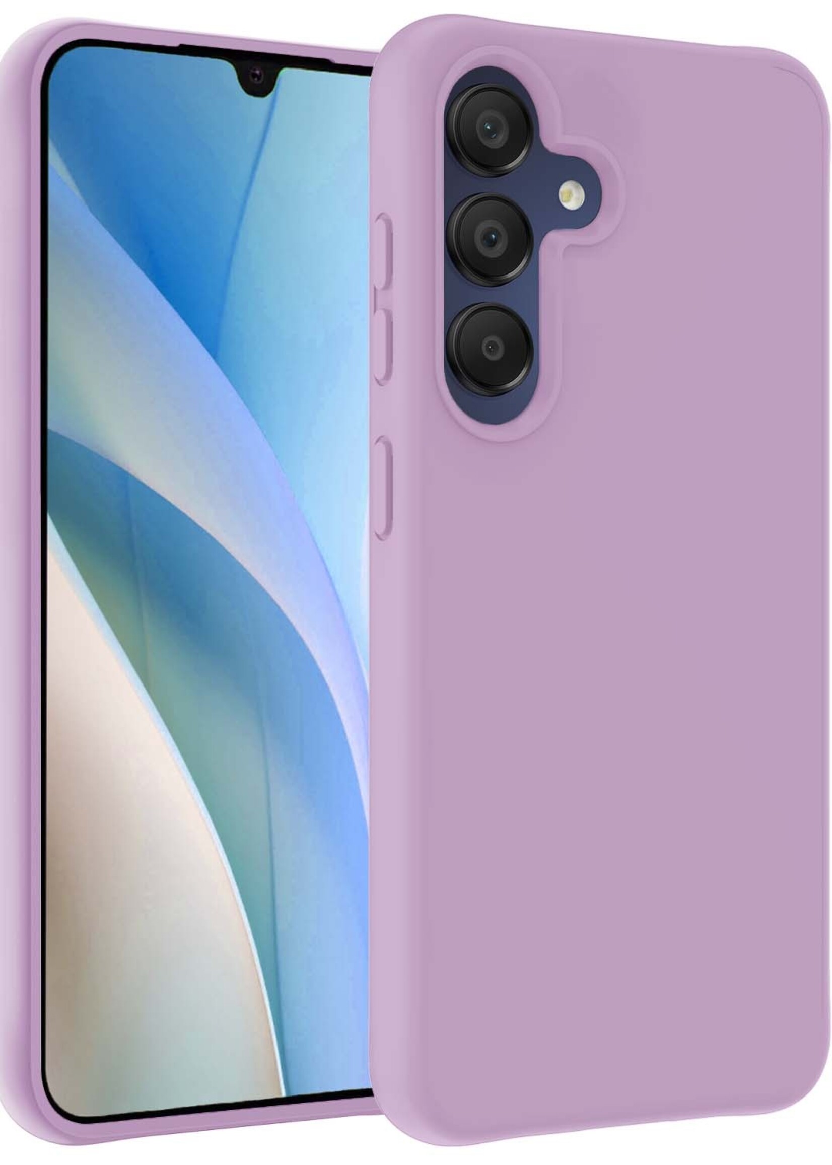BTH Hoesje Geschikt voor Samsung A15 Hoesje Siliconen Case Hoes - Hoes Geschikt voor Samsung Galaxy A15 Hoes Cover Case - Lila